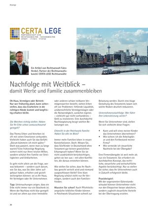 Seite 20, CERTA LEGE Rechtsanwälte · Henkel Leunig Schenk