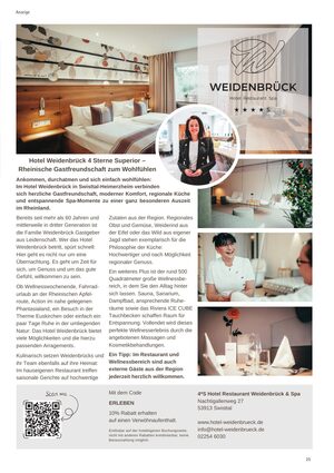 Seite 25, 4*S Hotel Restaurant Weidenbrück & Spa